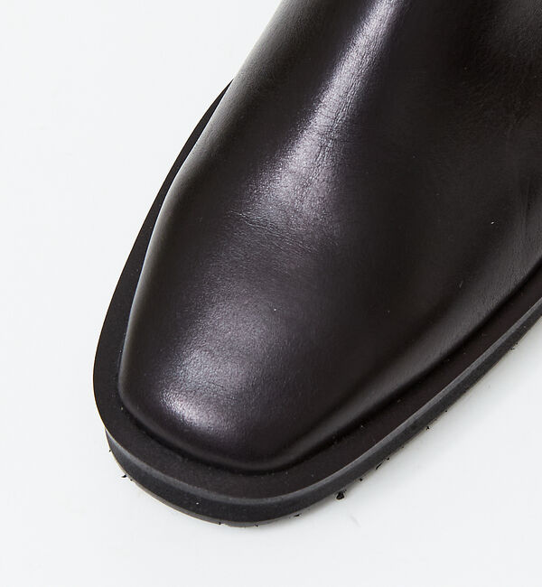 AU BANNISTER「【スノーソール】スクエアトゥ厚底フラットブーツ」|ショートブーツ|