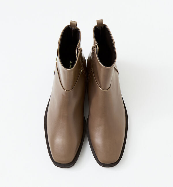 AU BANNISTER「【スノーソール】スクエアトゥ厚底フラットブーツ」|ショートブーツ|