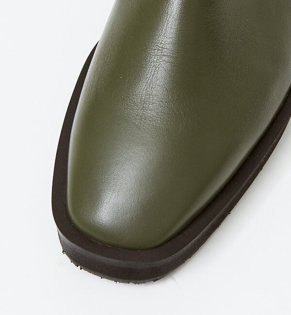 AU BANNISTER「【スノーソール】スクエアトゥ厚底フラットブーツ」|ショートブーツ|