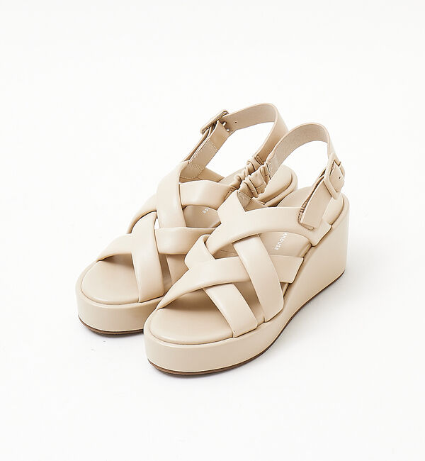 AU BANNISTER「ウェッジソールクロスサンダル」|サンダル|ベージュ