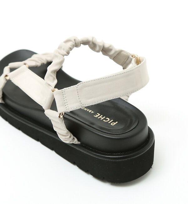 AU BANNISTER「ギャザーベルト フットベッドサンダル」|サンダル|