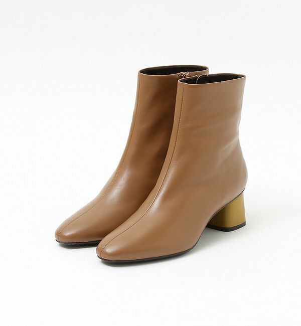 AU BANNISTER「【スノーソール】カラーブロックショートブーツ」|ショートブーツ|キャメル