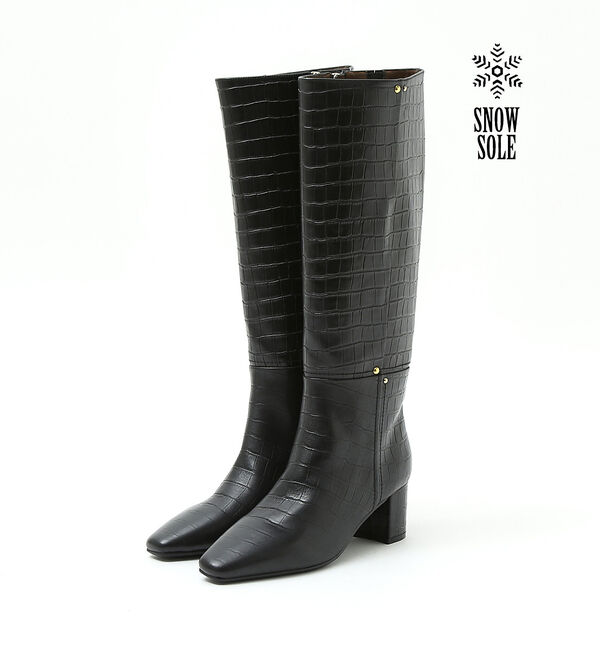 AU BANNISTER「【スノーソール】ストレートラインミドルヒールロングブーツ」|ショートブーツ|ブラック系その他1