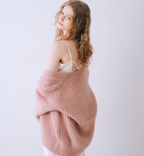 SELFIST「【一花さんコラボ】ニットカーデ＆サテンワンピースSET」|ワンピース|