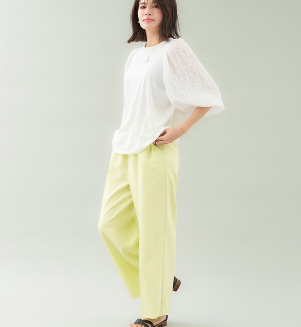 abahouse mavie「袖シアーシャーリングプルオーバー」|Tシャツ・カットソー|