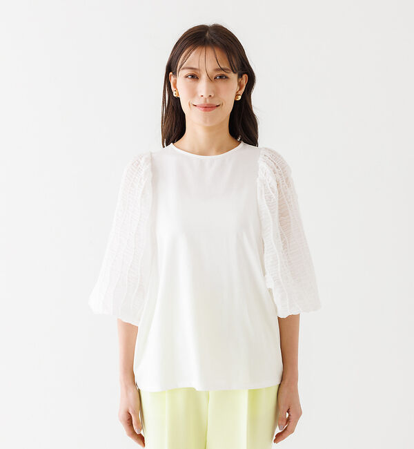 abahouse mavie「袖シアーシャーリングプルオーバー」|Tシャツ・カットソー|