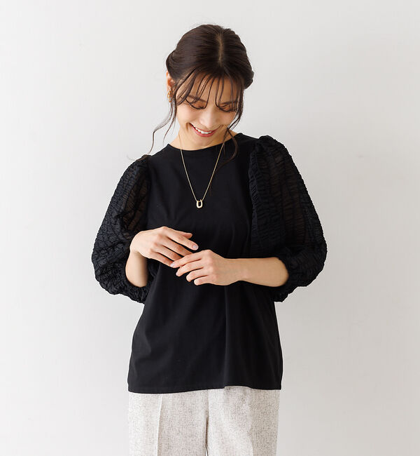 abahouse mavie「袖シアーシャーリングプルオーバー」|Tシャツ・カットソー|