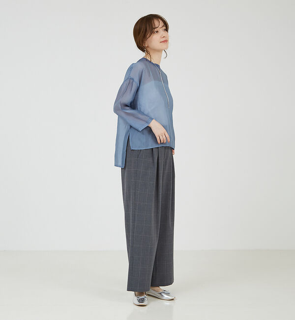 abahouse mavie「【シアートップス】７分袖シアーTシャツ」|Tシャツ・カットソー|