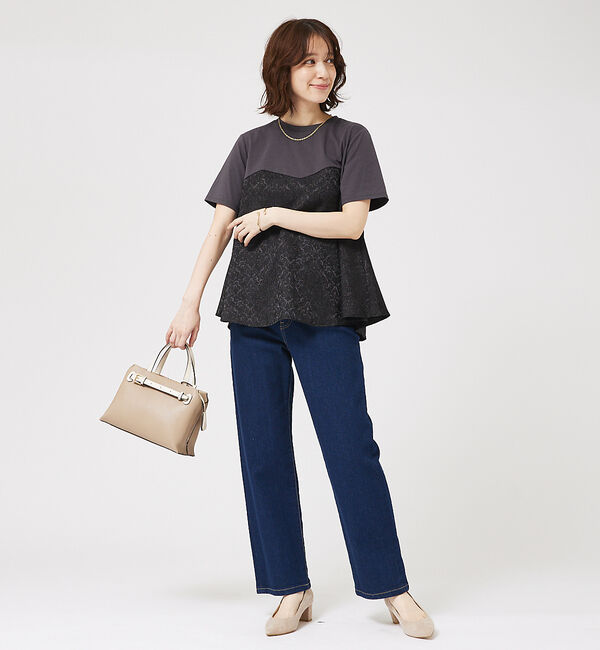 abahouse mavie「ジャガードコンビプルオーバー」|Tシャツ・カットソー|