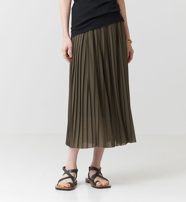 The Store by C' 「【COCUCA】プリーツジャージスカート」|スカート|カーキ