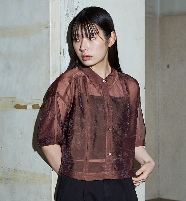 NOMINE「ハーフスリーブ シアー シャツ」|シャツ・ブラウス|