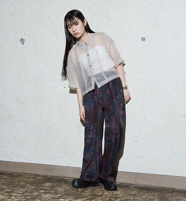 NOMINE「ハーフスリーブ シアー シャツ」|シャツ・ブラウス|