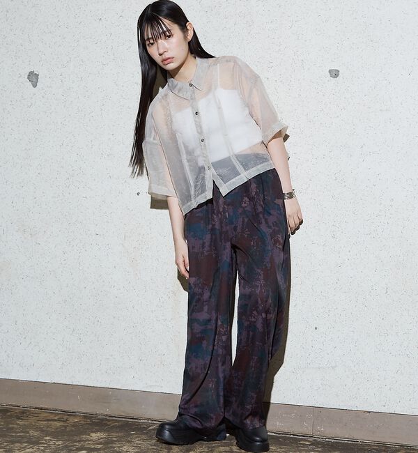 NOMINE「ハーフスリーブ シアー シャツ」|シャツ・ブラウス|