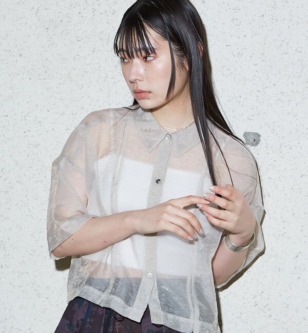 NOMINE「ハーフスリーブ シアー シャツ」|シャツ・ブラウス|