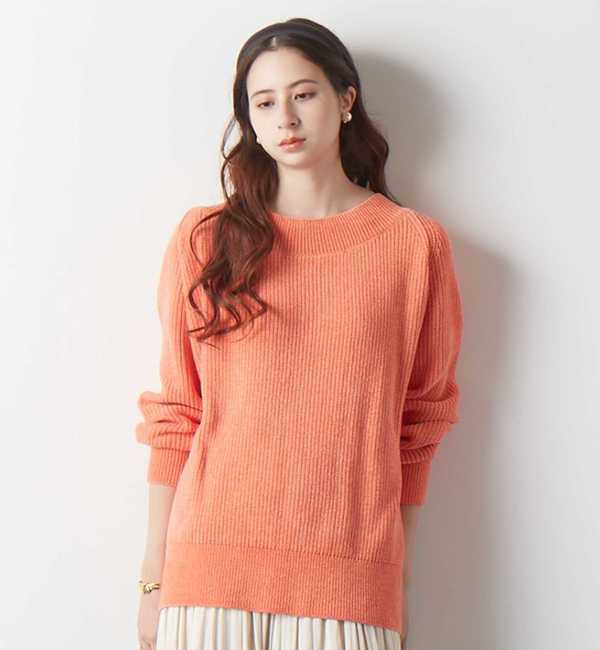 TIARA「モール片畦ニット」|ニット・セーター|オレンジ