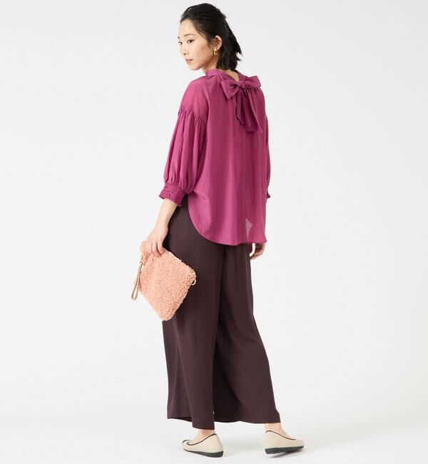 TIARA「2wayリボン7分袖ブラウス」|シャツ・ブラウス|