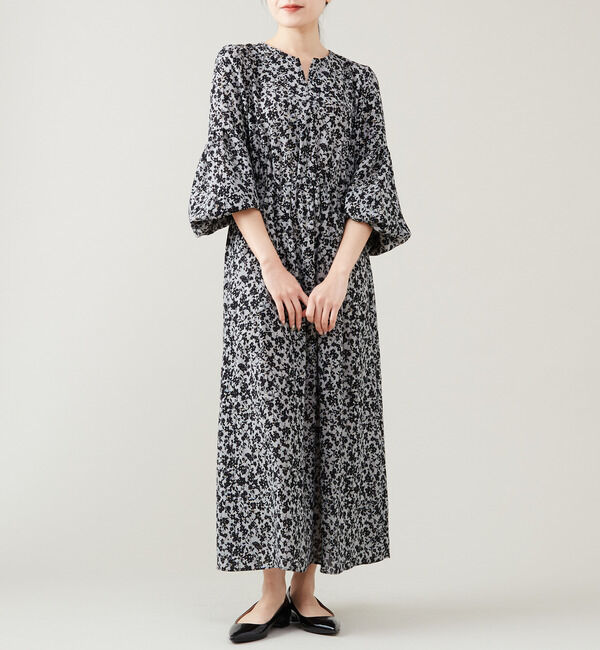 TIARA「ストライプフラワープリントワンピース」|ワンピース|