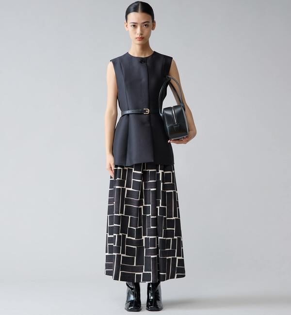 TIARA「ブラッシュマークプリントアシンメトリータックスカート」|スカート|