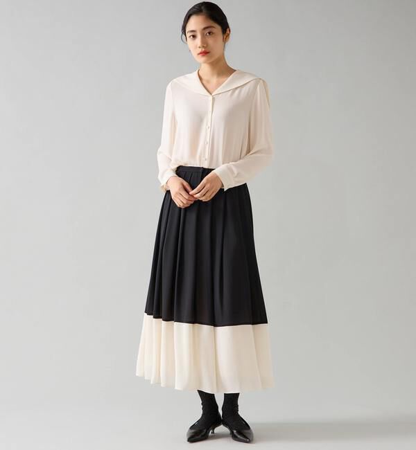 TIARA「バイカラーギャザースカート」|スカート|