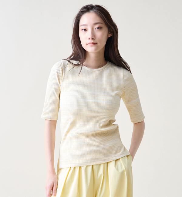 TIARA「コンパクトリブトップス」|Tシャツ・カットソー|イエロー