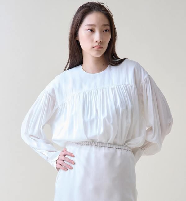 TIARA「ギャザーブラウス」|シャツ・ブラウス|ホワイト