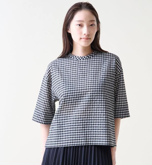 TIARA「ギンガムチェックTブラウス」|シャツ・ブラウス|