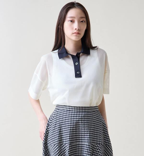 TIARA「メッシュポロトップス」|シャツ・ブラウス|