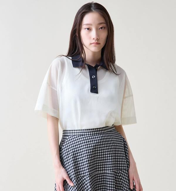 TIARA「メッシュポロトップス」|シャツ・ブラウス|
