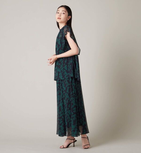 Liesse「プリント楊柳フレアギャザースカート」|スカート|