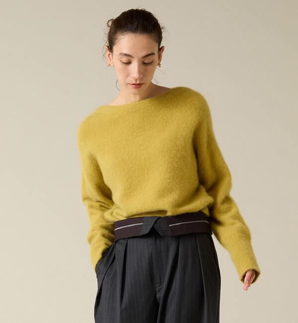 Liesse「フォックスウールボートネックニット」|ニット・セーター|イエロー