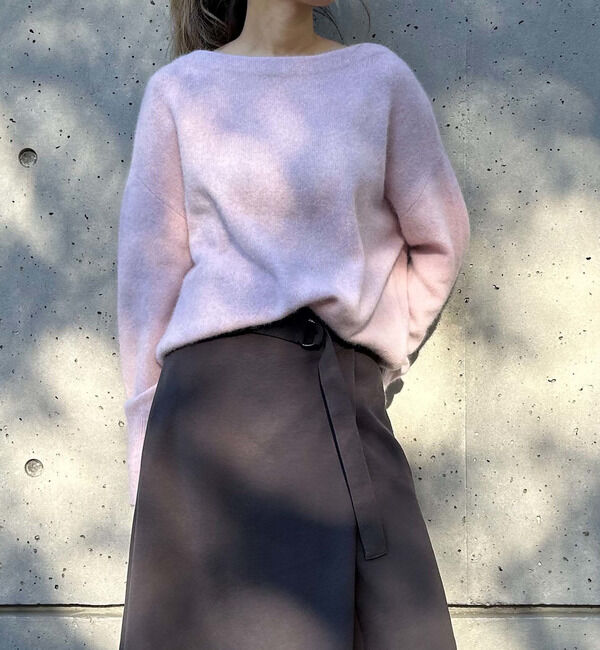 Liesse「フォックスウールボートネックニット」|ニット・セーター|ピンク