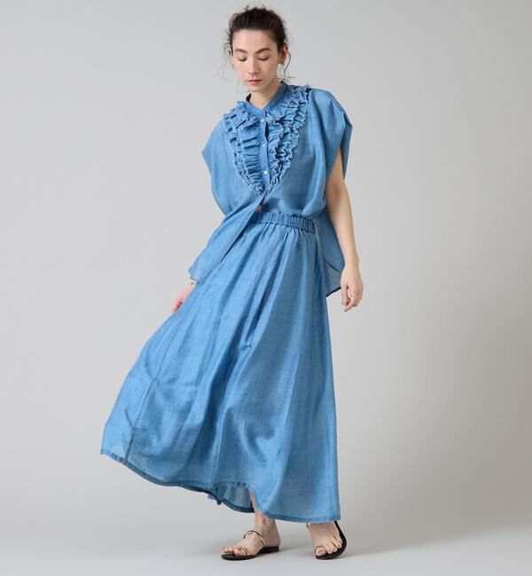 Liesse「テンセルシアーデニムギャザースカート」|スカート|