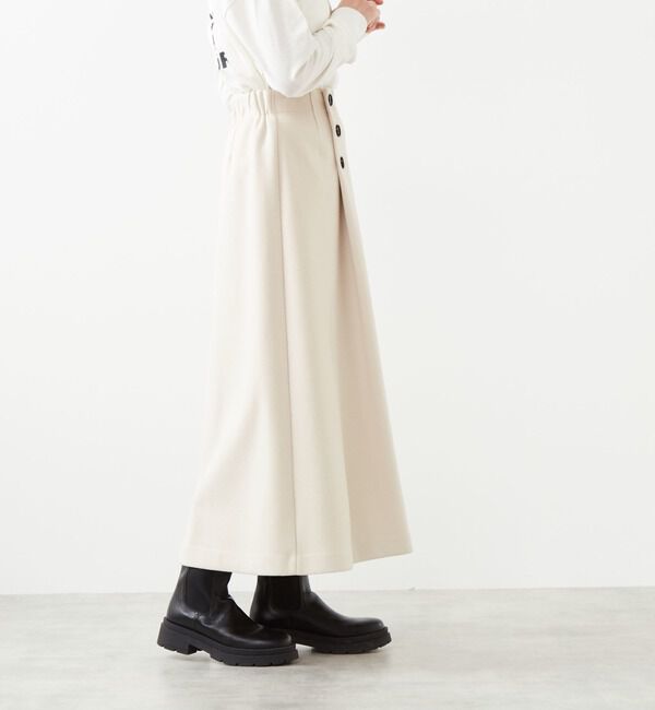 Soffitto「アンゴラ混フラノフリースAラインスカート」|スカート|