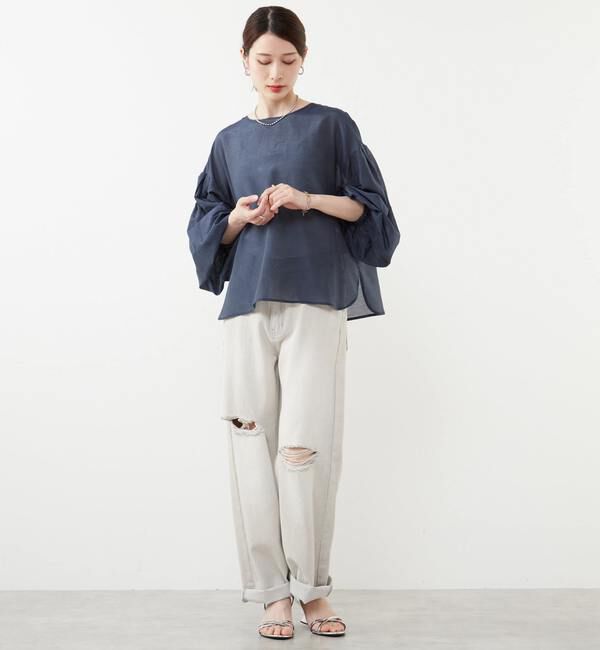 SOFFITTO「《定番》2WAYコットンシルクブラウス」|シャツ・ブラウス|