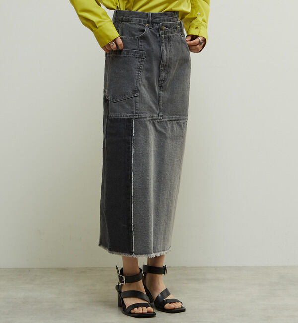 Soffitto「濃淡カラーミディー丈デニムスカート」|スカート|