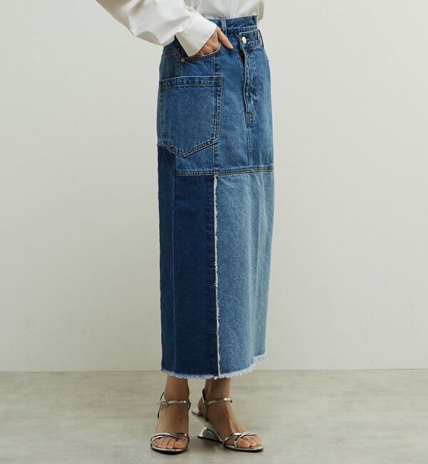 Soffitto「濃淡カラーミディー丈デニムスカート」|スカート|