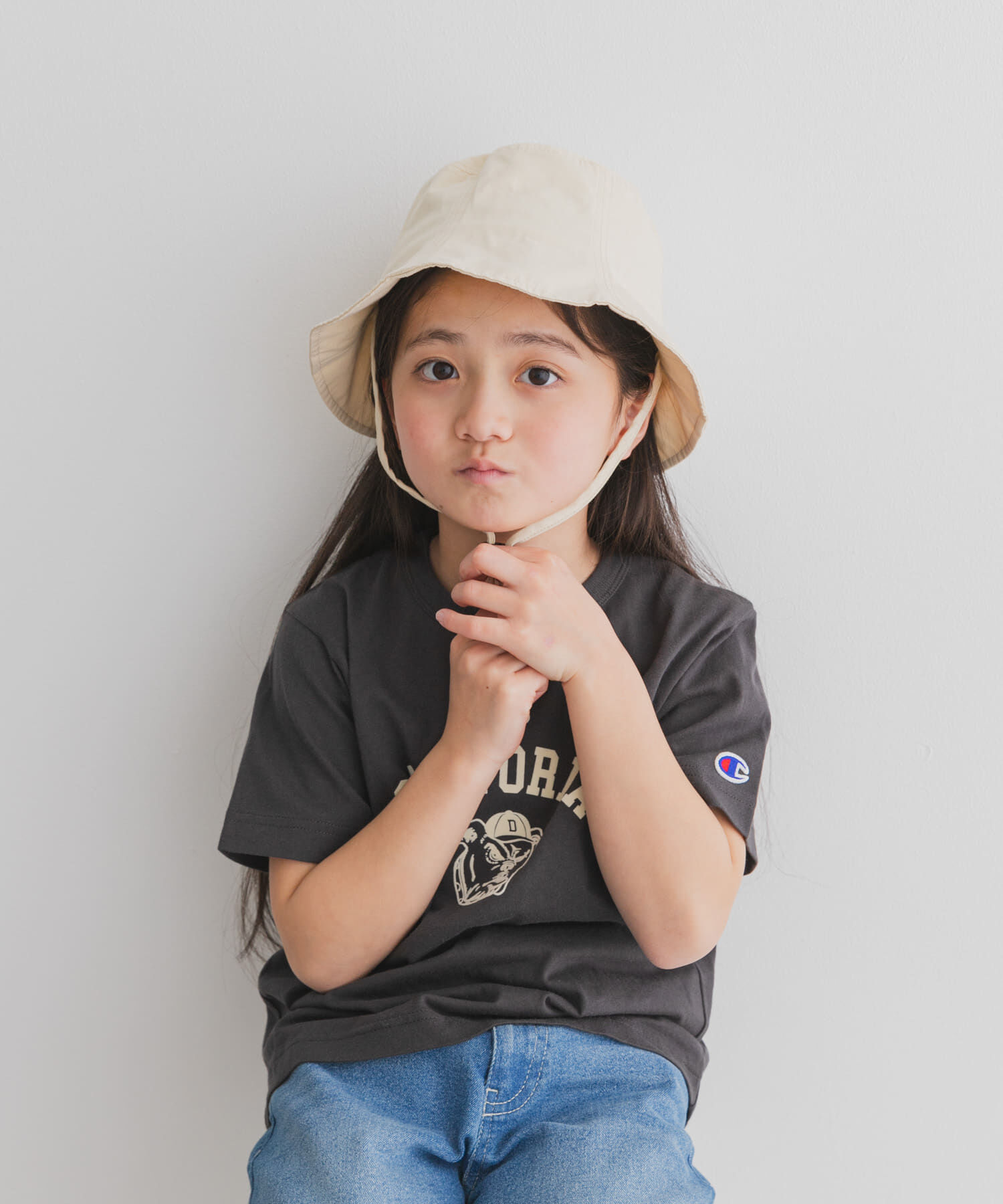URBAN RESEARCH DOORS「『親子リンク』コットンツイルパネルハット(KIDS)」|その他|アイボリー