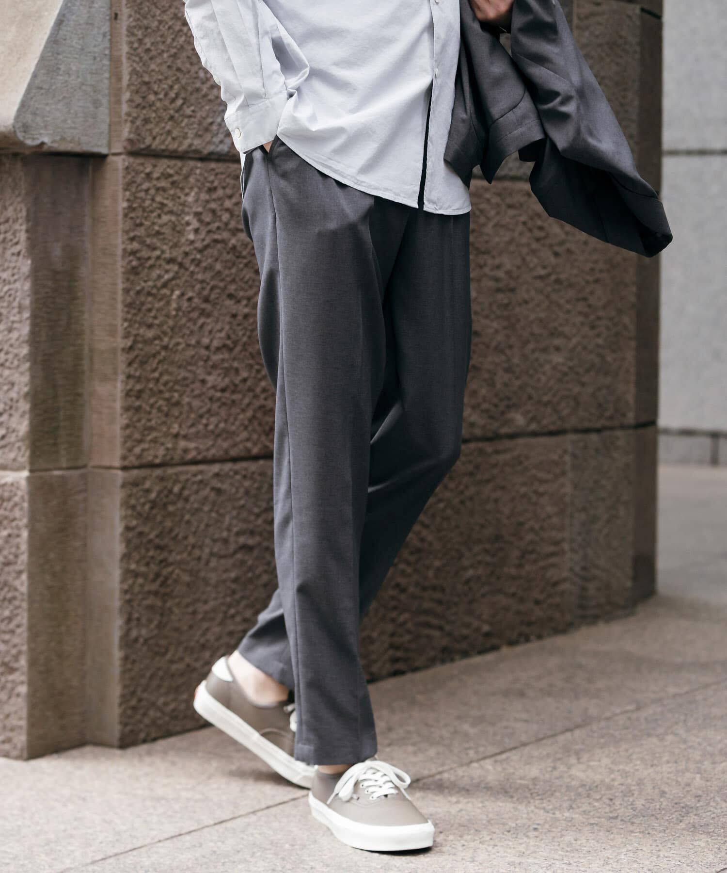 URBAN RESEARCH DOORS「LIFE STYLE TAILOR　リネンライクコンフォータブルパンツ」|スラックス|