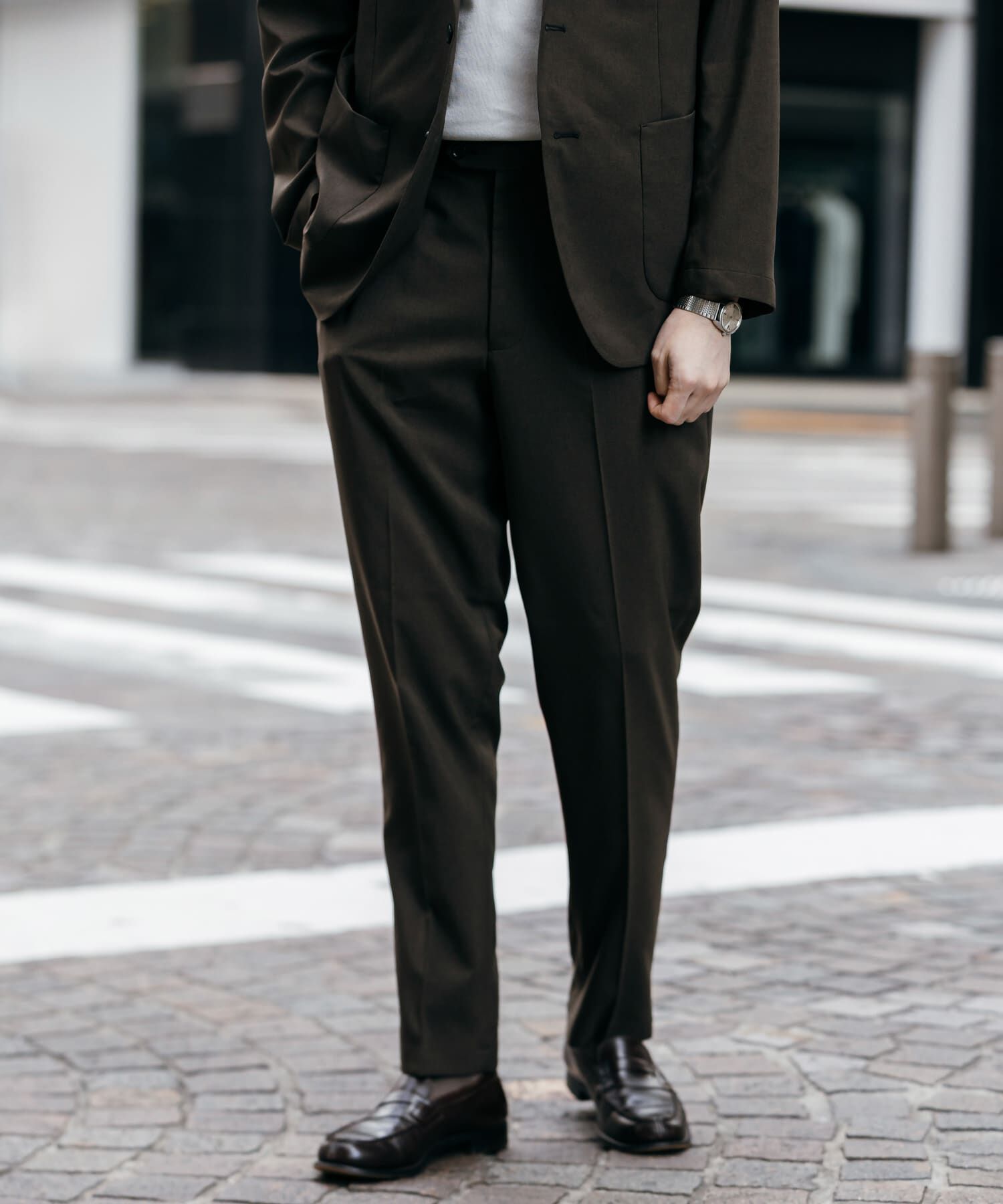 URBAN RESEARCH DOORS「LIFE STYLE TAILOR　リネンライクコンフォータブルパンツ」|スラックス|