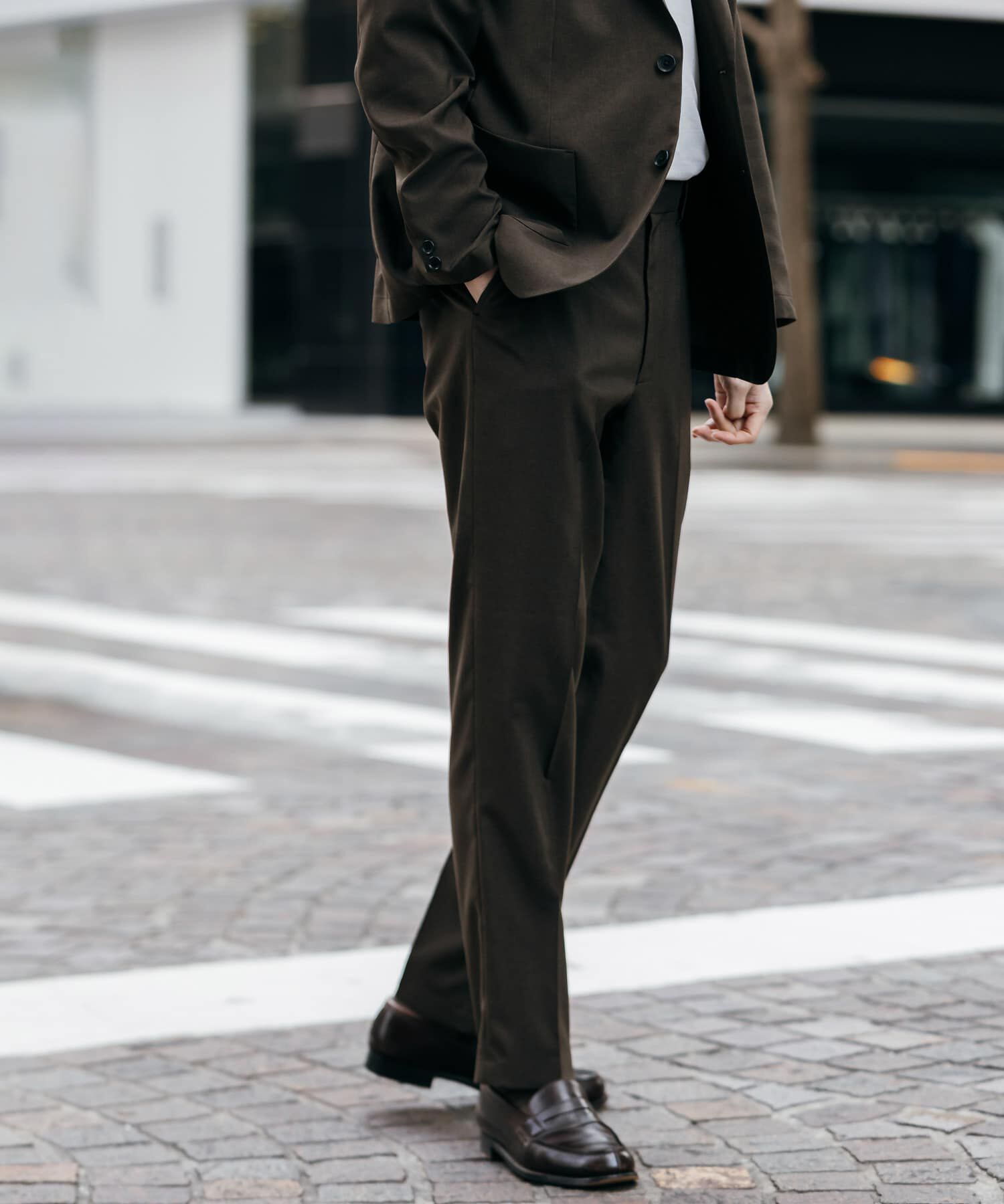 URBAN RESEARCH DOORS「LIFE STYLE TAILOR　リネンライクコンフォータブルパンツ」|スラックス|