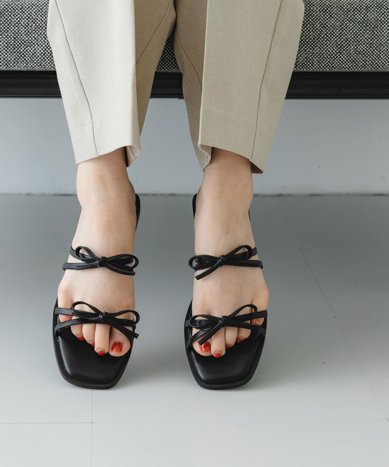 RODE SKO「『MADE IN JAPAN』ダブルリボンフラットサンダル」|サンダル|