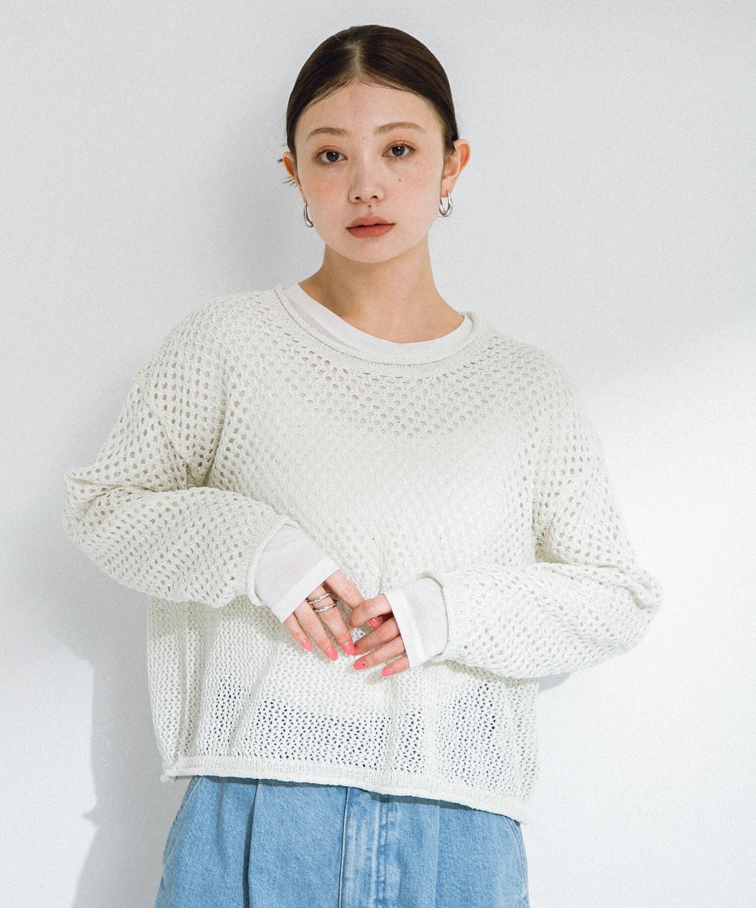 Sonny Label 「スパンコールメッシュニットプルオーバー」|ニット・セーター|