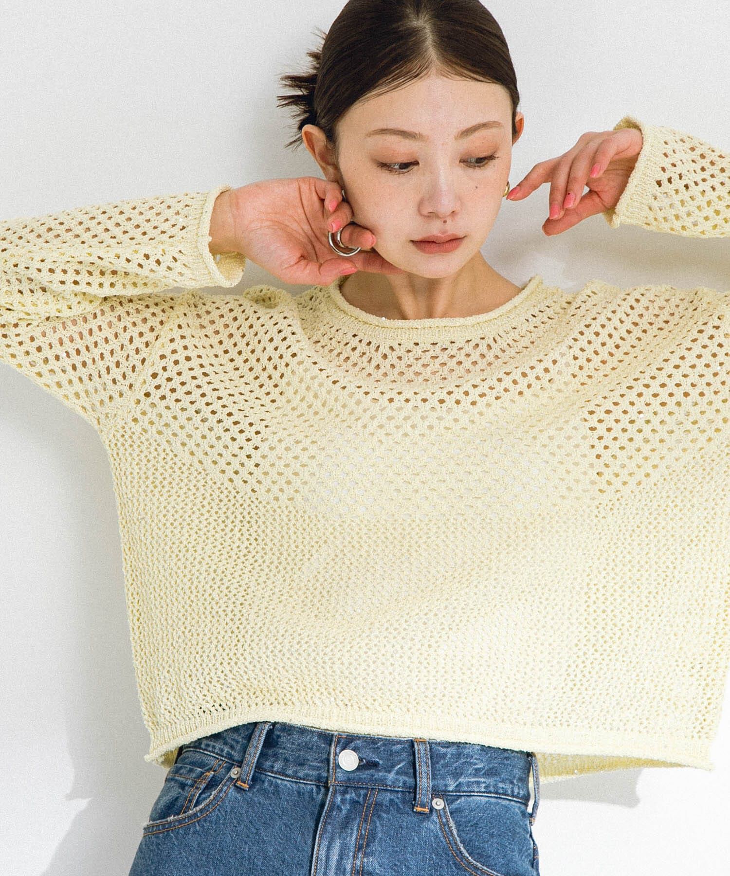 Sonny Label 「スパンコールメッシュニットプルオーバー」|ニット・セーター|