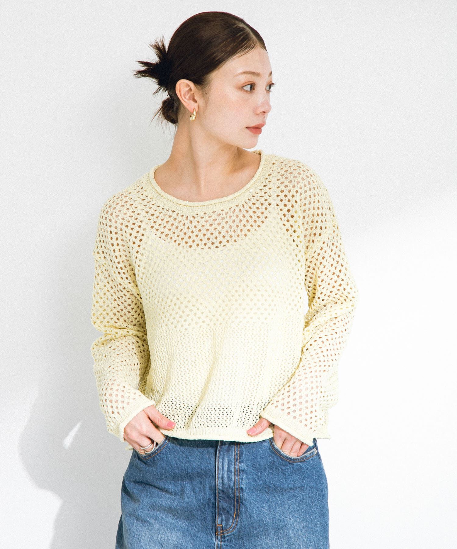 Sonny Label 「スパンコールメッシュニットプルオーバー」|ニット・セーター|