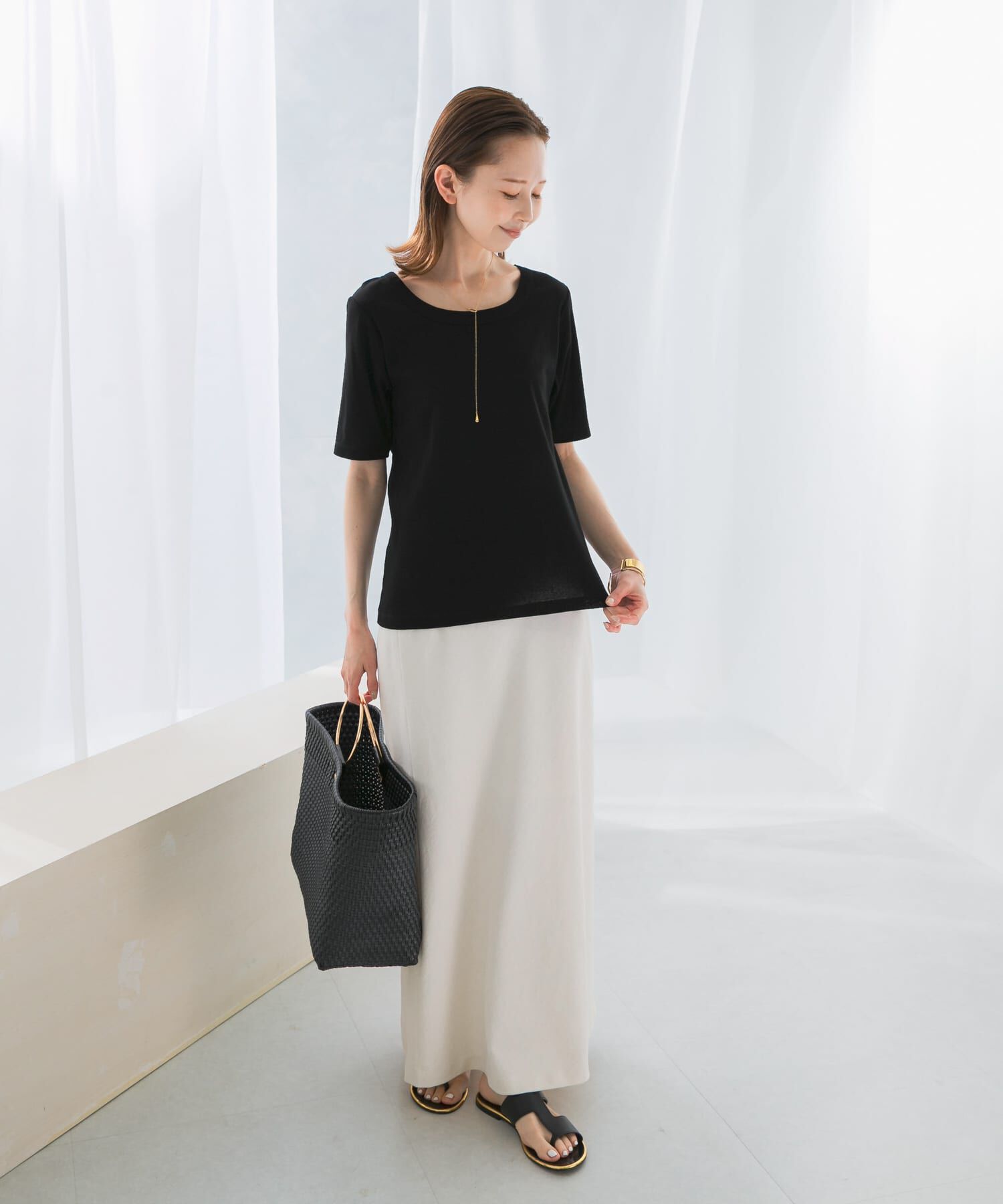 URBAN RESEARCH ROSSO「接触冷感強撚コットン2WAYカットソー」|Tシャツ・カットソー|