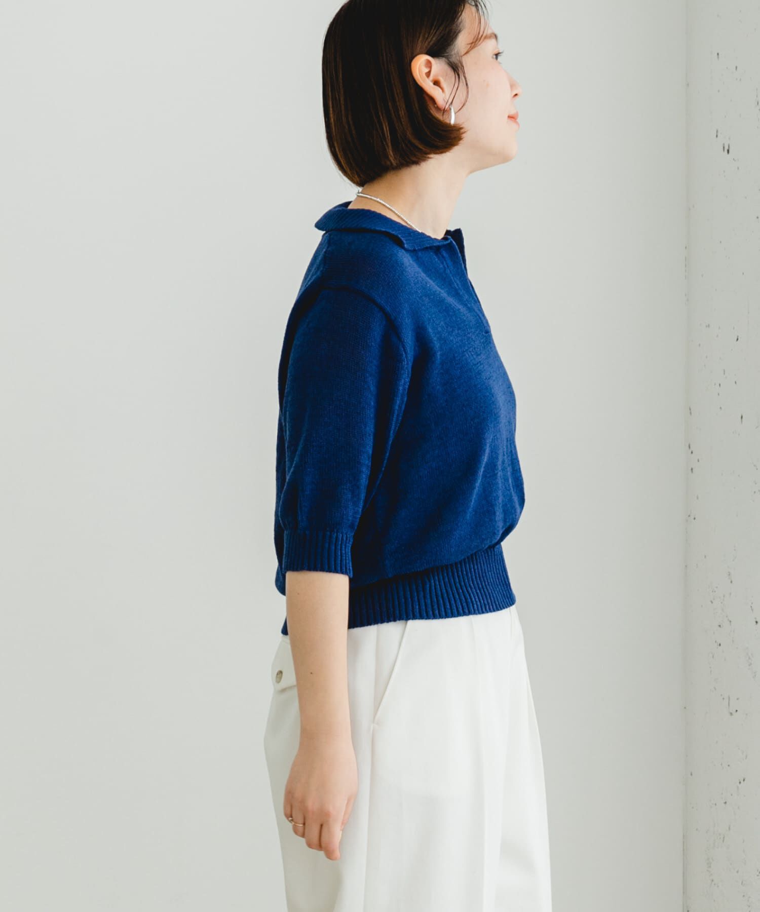 URBAN RESEARCH ROSSO「F by ROSSO　オープンカラーサマーニット」|ニット・セーター|