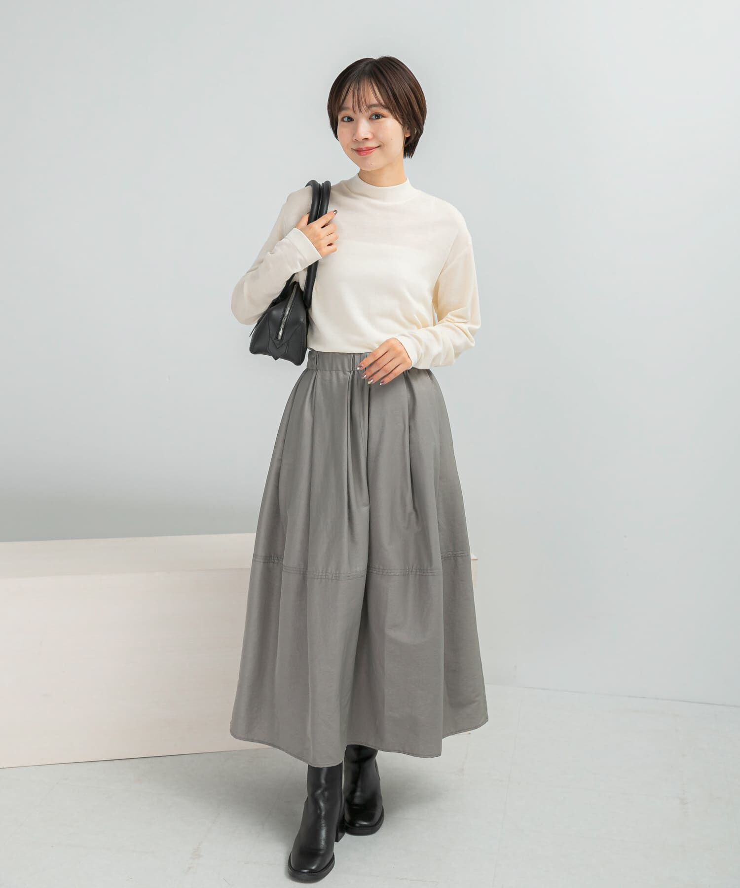 URBAN RESEARCH ROSSO「ヴィンテージサテンギャザースカート」|スカート|