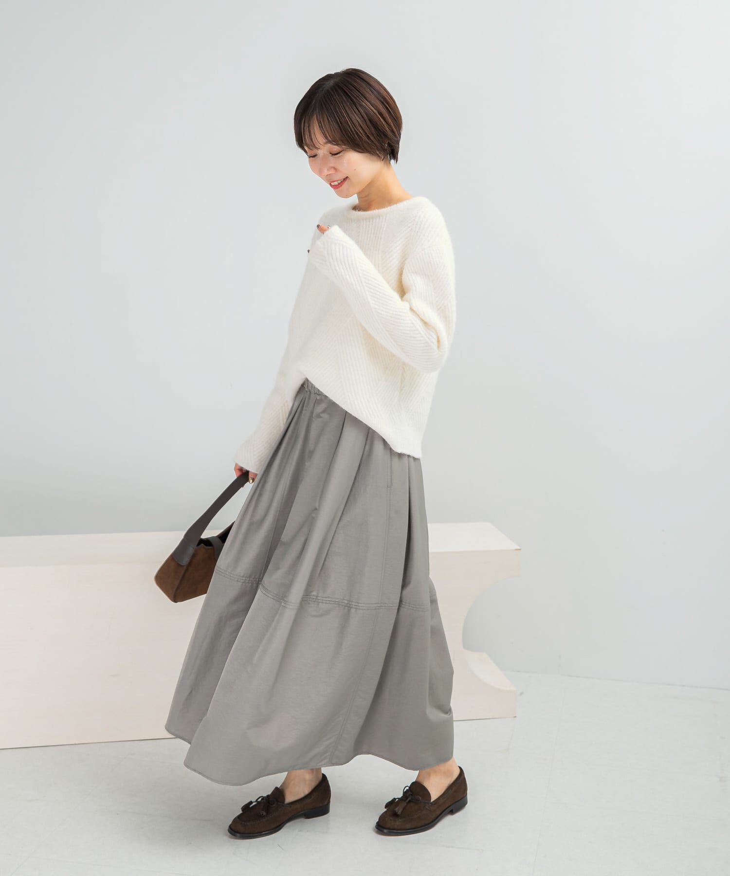 URBAN RESEARCH ROSSO「ヴィンテージサテンギャザースカート」|スカート|