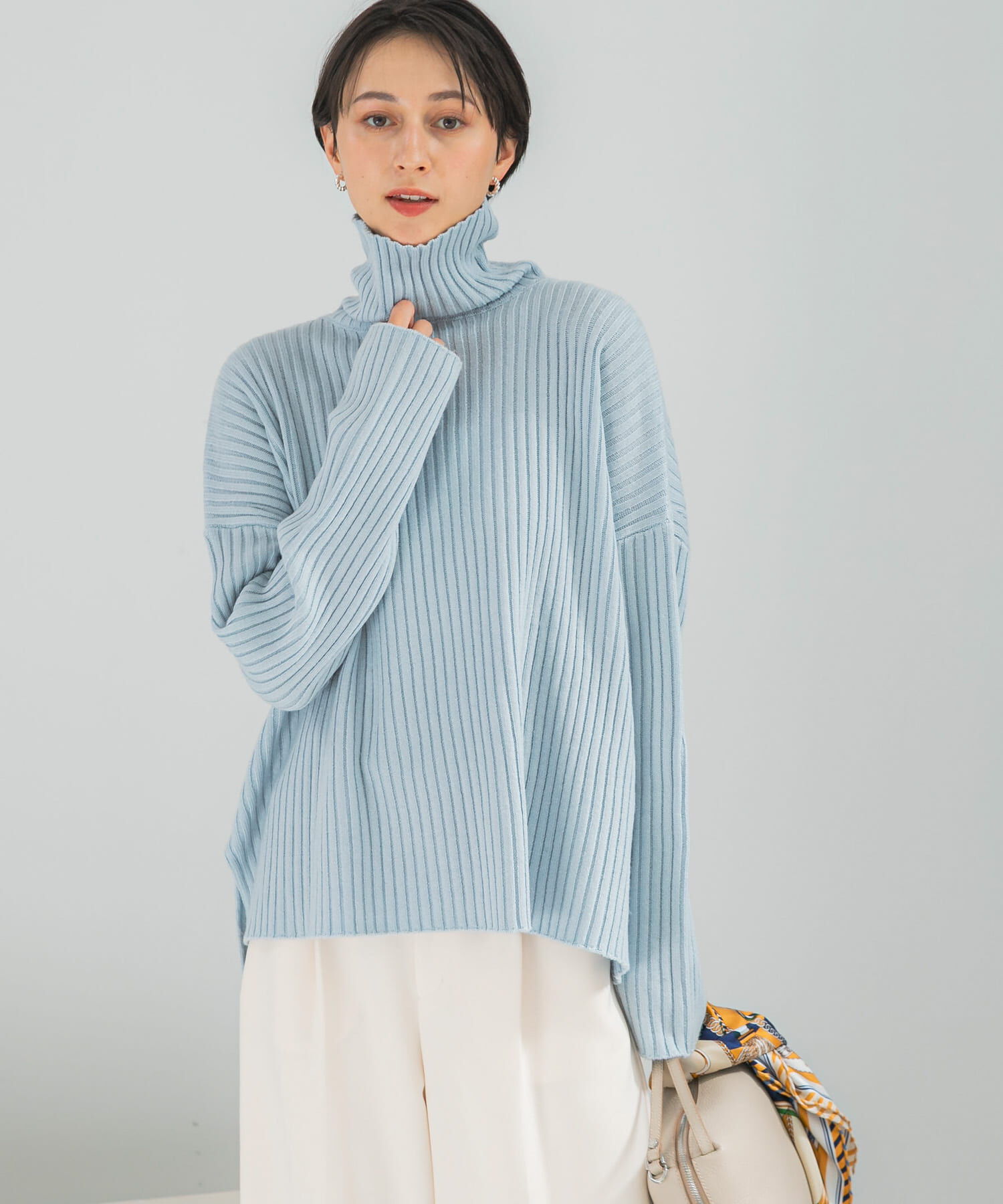 URBAN RESEARCH ROSSO「マシーンウォッシュ ワイドリブニット」|ニット・セーター|