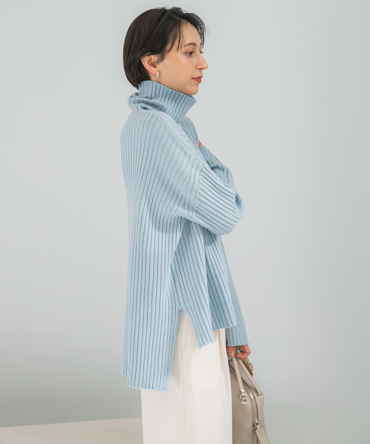 URBAN RESEARCH ROSSO「マシーンウォッシュ ワイドリブニット」|ニット・セーター|